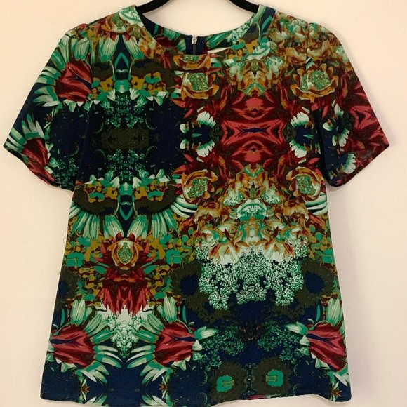 Collective Concepts Floral Print Popover Top - Picture 1 of 4